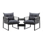 Livsip 3PCS Outdoor Patio Set Wicker Table Chairs with Cushions