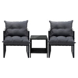 Livsip 3PCS Outdoor Patio Set Wicker Table Chairs with Cushions