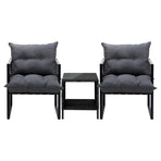 Livsip 3PCS Outdoor Patio Set Wicker Table Chairs with Cushions, image 4