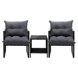 Livsip 3PCS Outdoor Patio Set Wicker Table Chairs with Cushions - Top-Down View