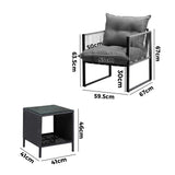 Livsip 3PCS Outdoor Patio Set Wicker Table Chairs with Cushions - Extra Image