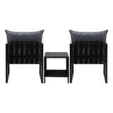 Livsip 3PCS Outdoor Patio Set Wicker Table Chairs with Cushions