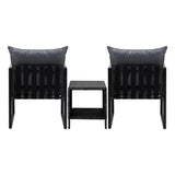 Livsip 3PCS Outdoor Patio Set Wicker Table Chairs with Cushions - 45-Degree Angle