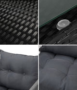 Livsip 3PCS Outdoor Patio Set Wicker Table Chairs with Cushions