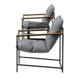 Livsip 3 Piece Outdoor Patio Set Metal Chairs Rattan Table - 45-Degree Angle