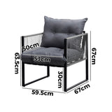 Livsip 2PCS Outdoor Patio Chairs Garden Sofa Set PE Wicker Grey - Top-Down View