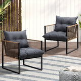 Livsip 2PCS Outdoor Chairs Patio Set PE Wicker