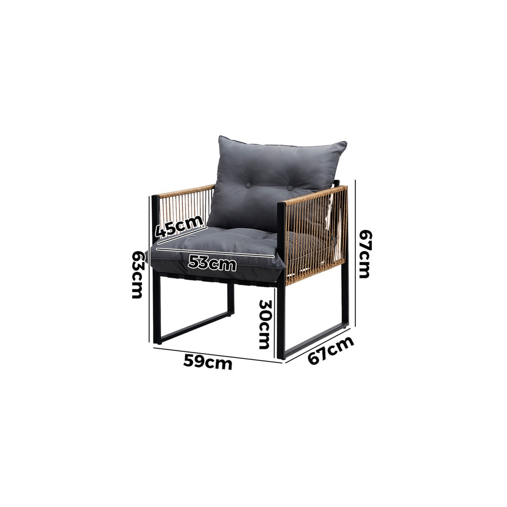 Livsip 2PCS Outdoor Chairs Patio Set PE Wicker