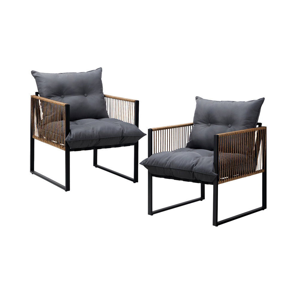 Livsip 2PCS Outdoor Chairs Patio Set PE Wicker