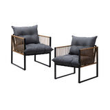 Livsip 2PCS Outdoor Chairs Patio Set PE Wicker - Close-Up Angle