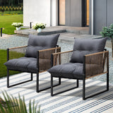 Livsip 2PCS Outdoor Chairs Patio Set PE Wicker - Rear View