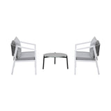 Livsip 3PCS Outdoor Patio Setting Grey 50cm Coffee Table
