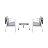Livsip 3PCS Outdoor Patio Setting Grey 50cm Coffee Table - Top-Down View