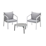 Livsip 3PCS Outdoor Patio Setting Grey 50cm Coffee Table
