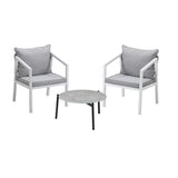 Livsip 3PCS Outdoor Patio Setting Grey 50cm Coffee Table - 45-Degree Angle