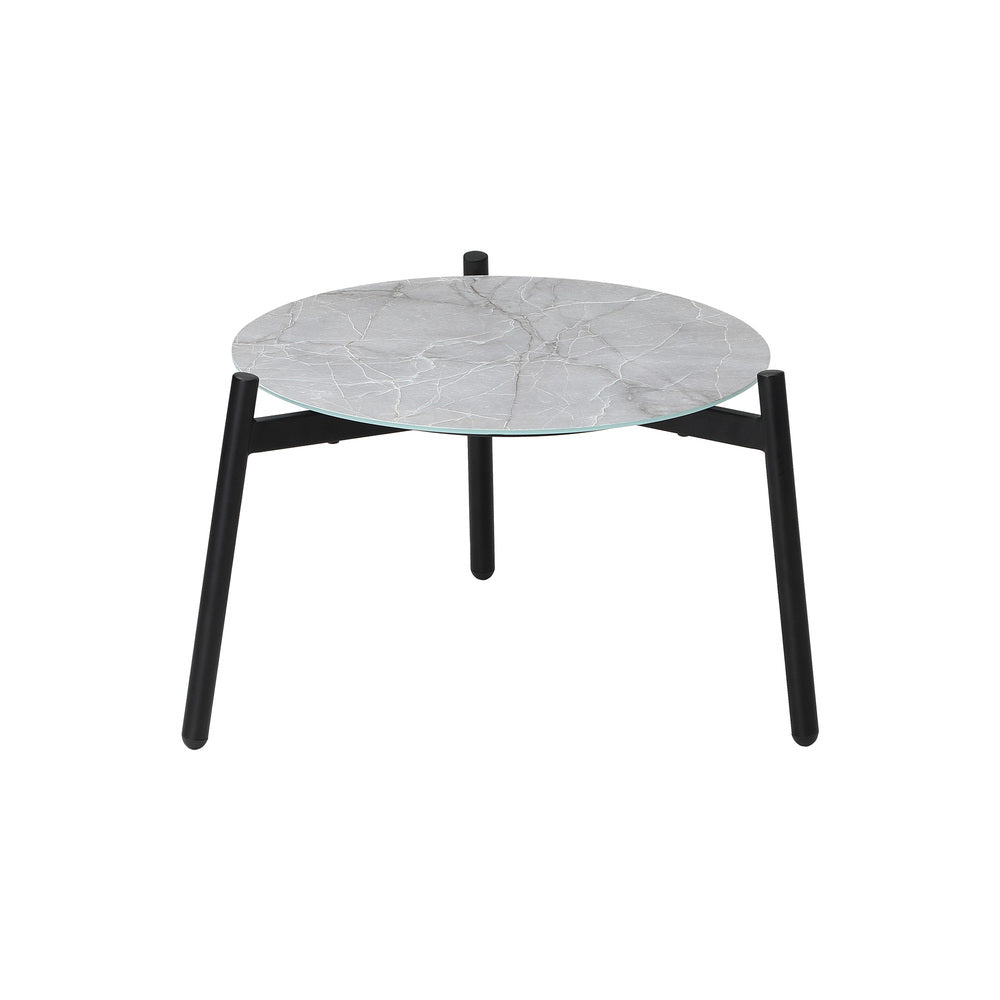 Livsip 3 Piece Outdoor Patio Set 50cm Table Grey and White Armchair