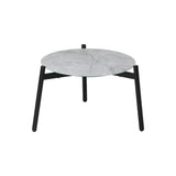 Livsip 3 Piece Outdoor Patio Set 50cm Table Grey and White Armchair