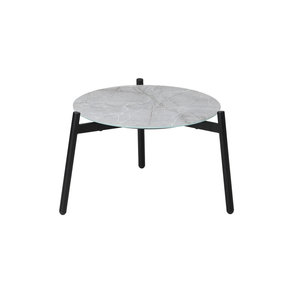 Livsip 3PCS Outdoor Patio Set 50cm Grey Table Cushioned Armchairs