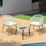 Livsip 3 Piece Outdoor Patio Set Lounge Furniture Sets 50cm Table - Close-Up Angle