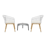 Livsip 3 Piece Outdoor Patio Set Lounge Furniture Sets 50cm Table - Top-Down View