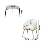 Livsip 3 Piece Outdoor Patio Set Lounge Furniture Sets 50cm Table - 45-Degree Angle