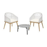 Livsip 3 Piece Outdoor Patio Set Lounge Furniture Sets 50cm Table - Side View