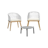 Livsip 3 Piece Outdoor Patio Set Lounge Furniture Sets 50cm Table - Rear View