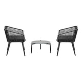 Livsip 3 Piece Outdoor Lounge Set Polyester rope detailing