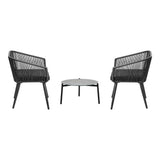 Livsip 3 Piece Outdoor Lounge Set Polyester rope detailing - Side View