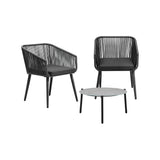 Livsip 3 Piece Outdoor Lounge Set Polyester rope detailing - Close-Up Angle