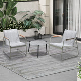 Livsip 3PCS Outdoor Bistro Set Patio Chair 50cm Coffee Table Textilene - 45-Degree Angle