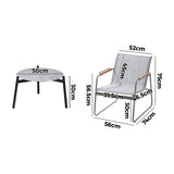 Livsip 3PCS Outdoor Bistro Set Patio Chair 50cm Coffee Table Textilene