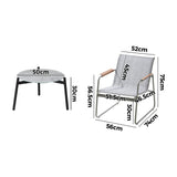 Livsip 3PCS Outdoor Bistro Set Patio Chair 50cm Coffee Table Textilene - Low Angle