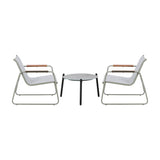 Livsip 3PCS Outdoor Bistro Set Patio Chair 50cm Coffee Table Textilene