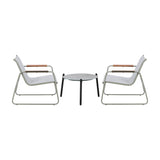 Livsip 3PCS Outdoor Bistro Set Patio Chair 50cm Coffee Table Textilene - Side View