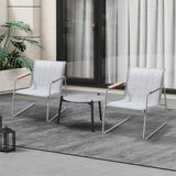 Livsip 3PCS Outdoor Bistro Set Patio Chair 50cm Coffee Table Textilene