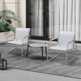 Livsip 3PCS Outdoor Bistro Set Patio Chair 50cm Coffee Table Textilene - Top-Down View