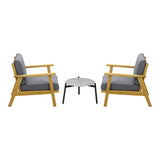 Livsip 2 Seater Outdoor Patio Sets 50cm Grey Coffee Side Table