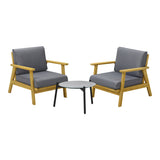 Livsip 2 Seater Outdoor Patio Sets 50cm Grey Coffee Side Table - Top-Down View