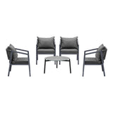 Livsip 4 Seater Outdoor Patio Set Grey 70cm Coffee Table