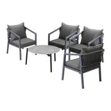 Livsip 4 Seater Outdoor Patio Set Grey 70cm Coffee Table