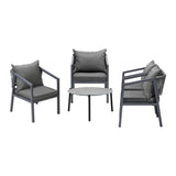 Livsip 4 Seater Outdoor Patio Set Grey 70cm Coffee Table