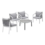 Livsip 5PCS Outdoor Patio Set 70cm Coffee Table 4 Armchairs