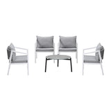 Livsip 5PCS Outdoor Patio Set 70cm Coffee Table 4 Armchairs