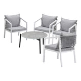 Livsip 5PCS Outdoor Patio Set 70cm Coffee Table 4 Armchairs - Close-Up Angle