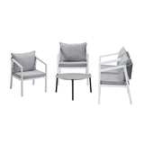 Livsip 5PCS Outdoor Patio Set 70cm Coffee Table 4 Armchairs - Rear View