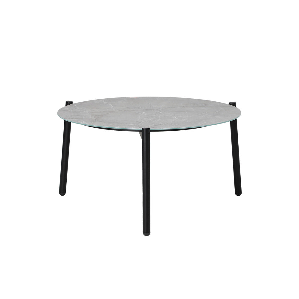 Livsip 5pc Outdoor Patio Set 70CM Grey Marble Table Rattan Chairs