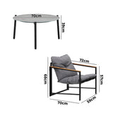 Livsip 4 Seater Outdoor Patio Set 70CM Round Grey Marble Table - Top-Down View