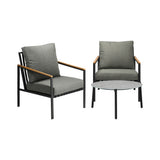 Livsip 3PC Outdoor Patio Lounge Set 70cm Coffee Table Sofa Chairs