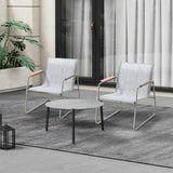 Livsip 3PCS Outdoor Bistro Set Patio Chair 70cm Grey Table Textilene - Rear View
